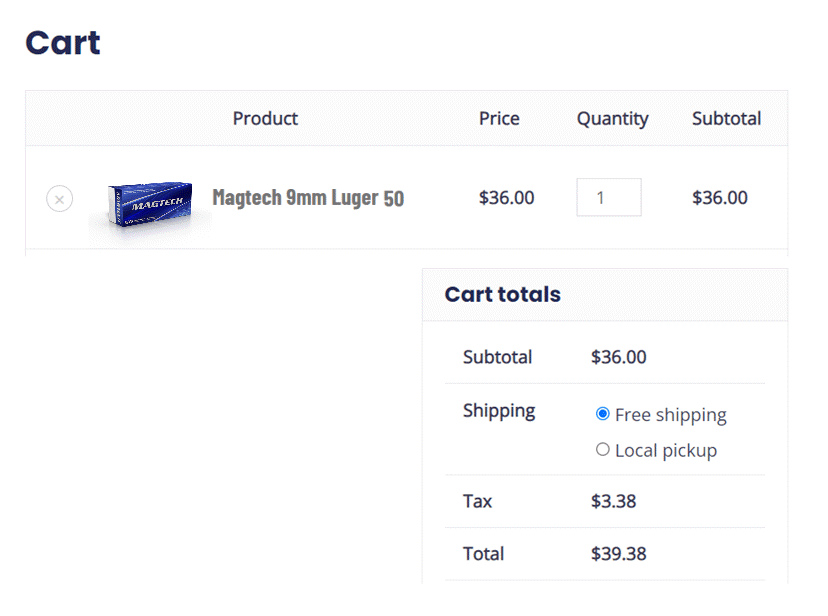 gun store ecommerce site