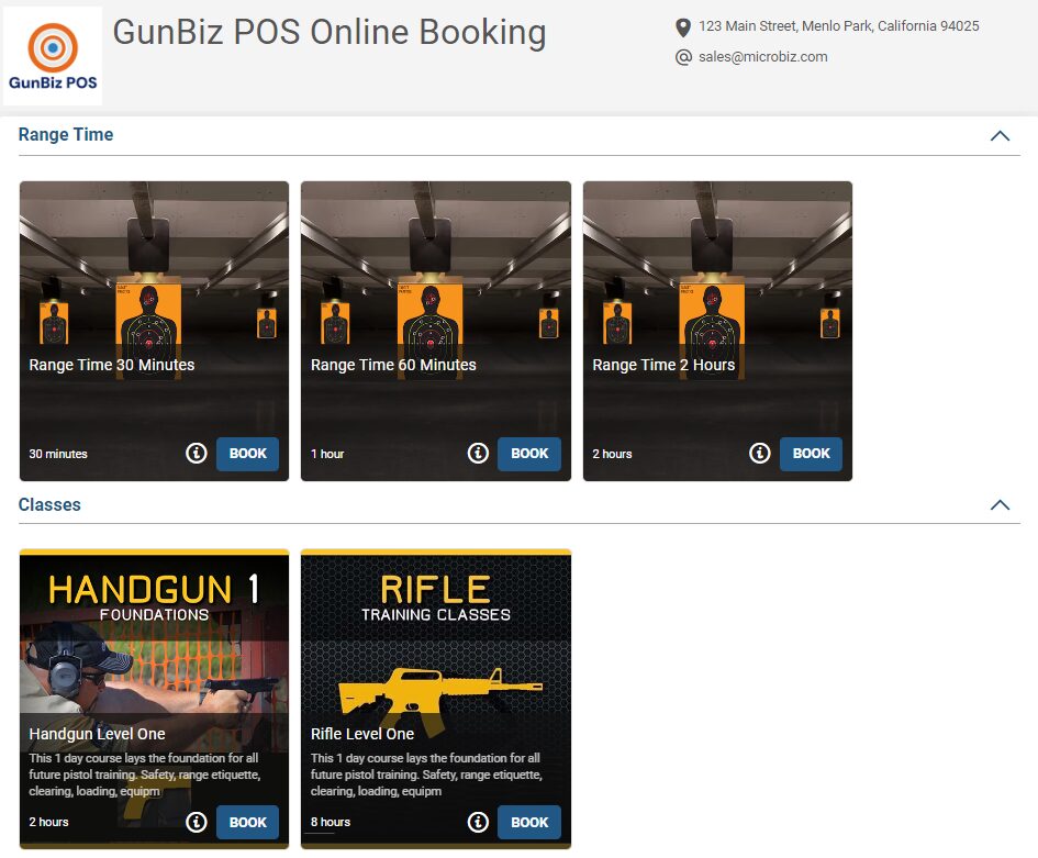 GunBiz-POS-Online-Booking-Demo-Booking