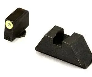 AmeriGlo Tall Suppressor Height Sights Green Tritium LimeGreen Front Black Rear - For All Glocks except 42/43