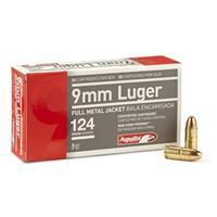 Aguila Ammunition 9mm Luger 124 Grain Full Metal Jacket Brass Case Pistol Ammo 1115 Ft/s 50 Rounds 1E092110